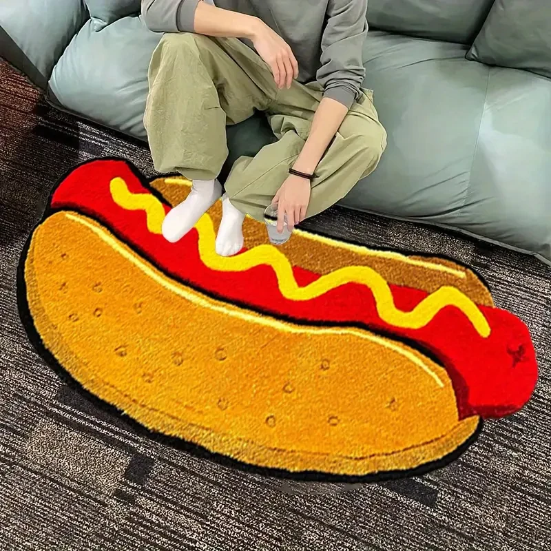 

VIKAMA креативный ковер в форме хот-дога, изоляционный, сохраняющий тепло, нескользящий коврик для входа в спальню, прикроватный коврик, диван, домашний декор