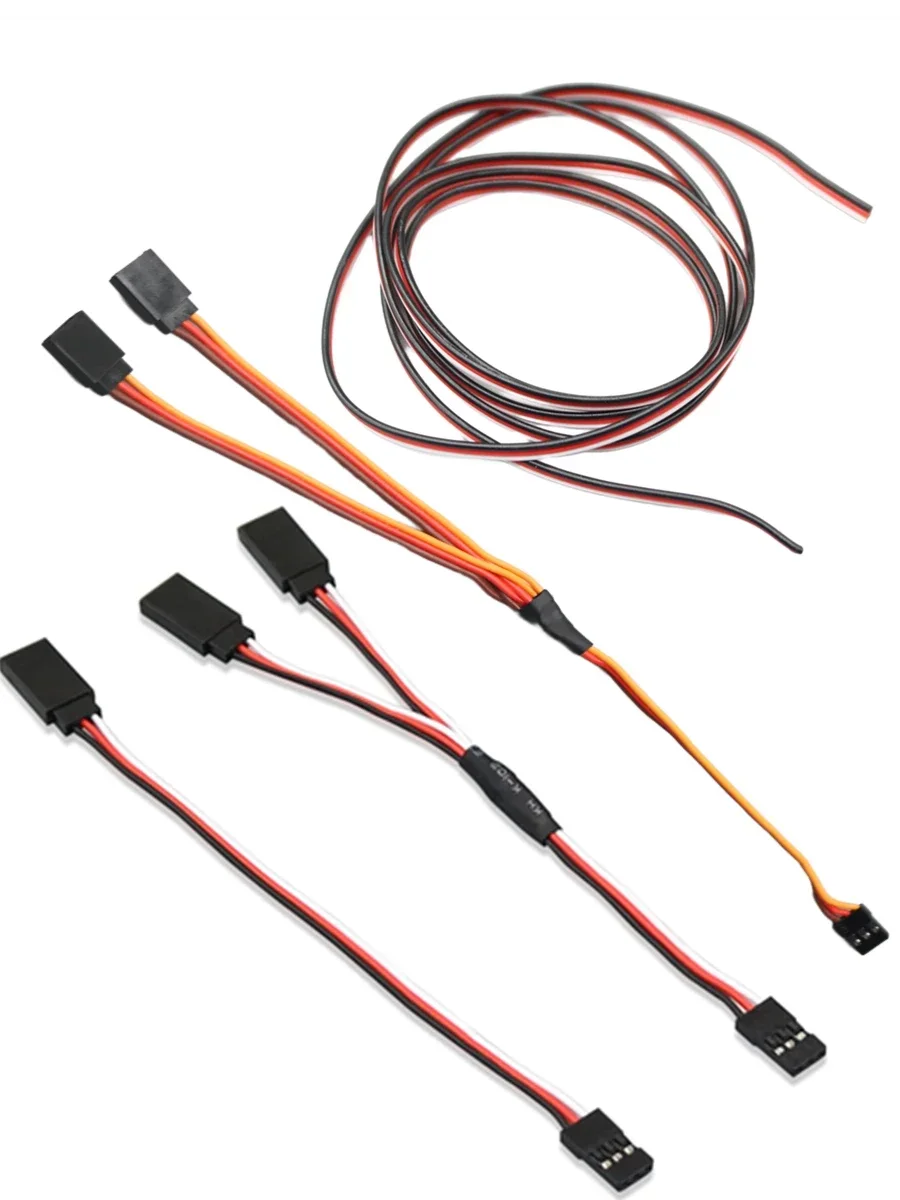 5 pcs 1 to 2 Y cable, servo extension cable male and female 15/20/30/50CM30 core connection tap cable RC remote control