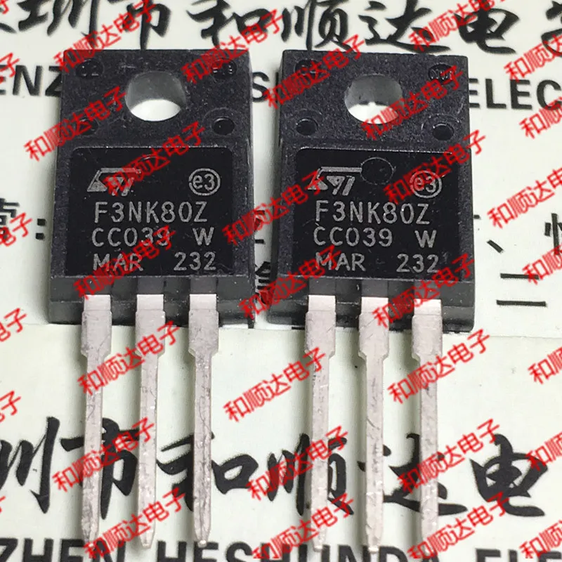 New Original 5pcs / STF3NK80Z  TO-220F 800V 3A TO220F