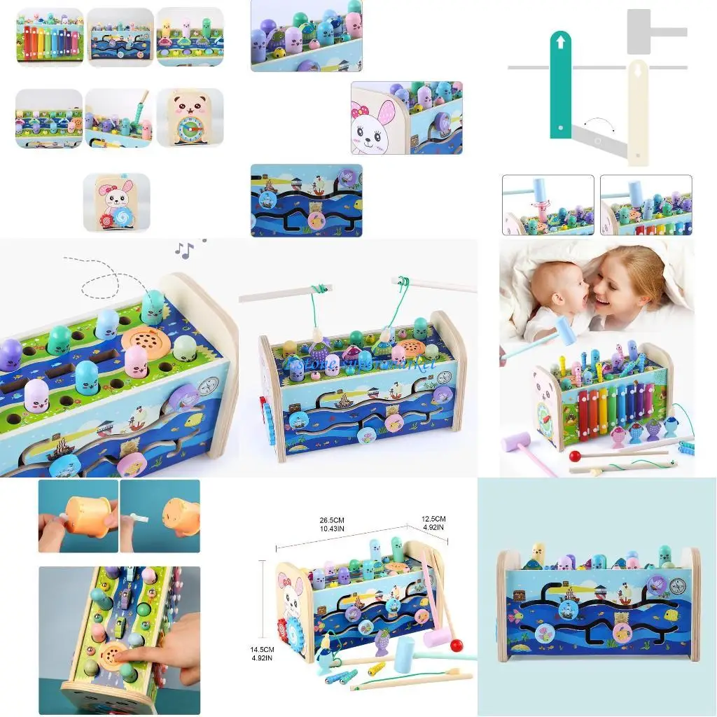 090B Kids Pretend Real Forest Hamster 7 in 1 Whack-A-Mole Accessories Educational for Play Adventure Table Toy Best Gift