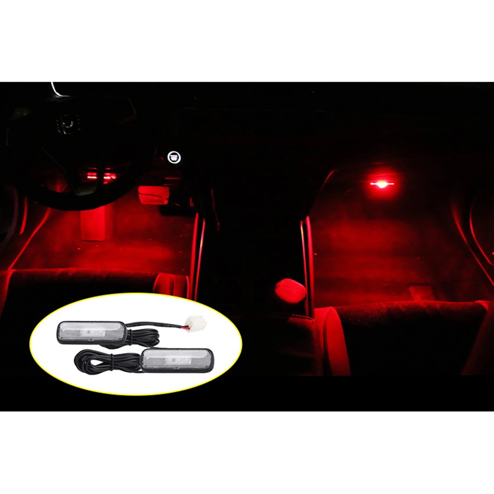 2PCS Car Light LED Interior Atmosphere Light Decoration Lamp Ambient Foot Light for Honda Civic 10Th 2018-2020 Red