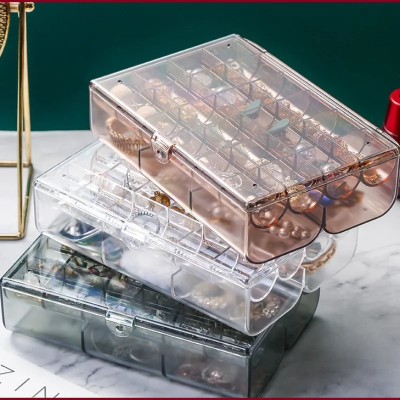 

New Jewelry Storage Box Plastic Ring Box Necklace Organizer Earring Organizer Home Display