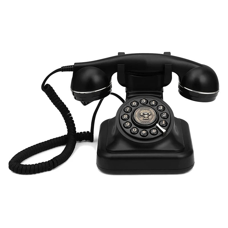 Retro Landline Telephone,Old Fashioned Vintage Landline Phones With Classic Metal Bell Retro Telephone For Home Office