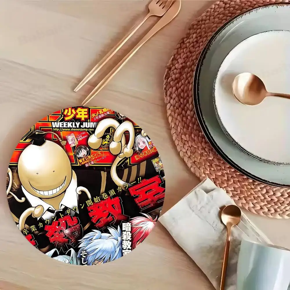 Anime Assassination Classroom Round Coasters Insulated Durable Cups Coffee Coaster Plate Mats Home and Decoration Kitchen