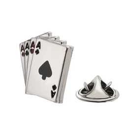 High quality French Brooch men's wedding classical Steel color playing card collar pin clothing accessories  jewelry wholesale