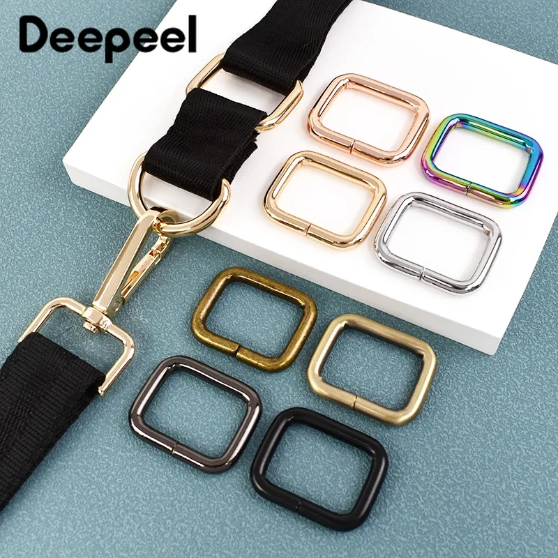 5Pcs Deepeel 13-50mm Metal Ring Buckles for Bags Straps Webbing Belt Connect Clasps Dog Collar Adjust Loop Hook DIY Accessories