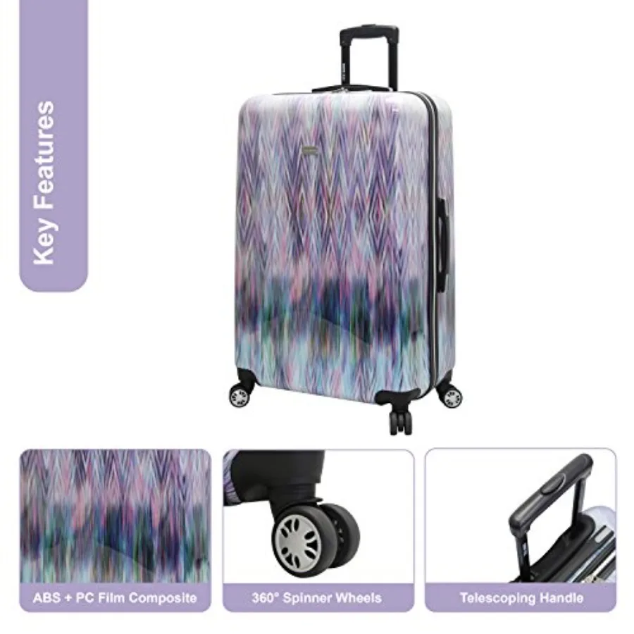 Luggage Collection - 3 Pcs Hardside Lightweight Spinner Suitcase Set for Travel: Carry On, 24 inch and Checked Suitcases in Dia
