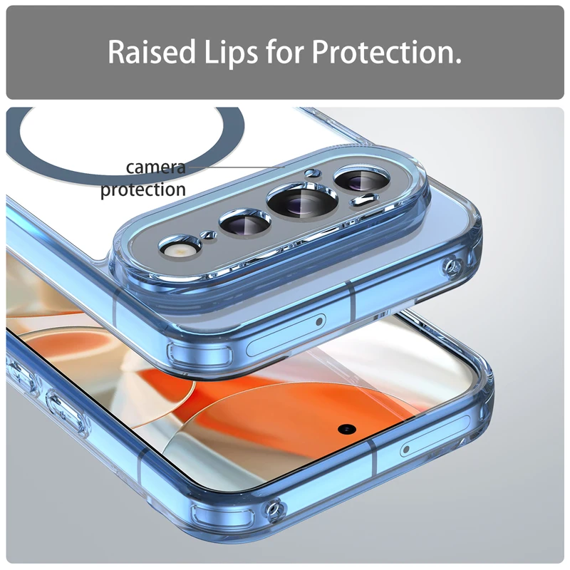 Case For Google Pixel 11 Pro XL ELVEV Magnetic Airbags Shockproof Hard PC + Soft TPU Non SlipTransparent Protective Phone Cover