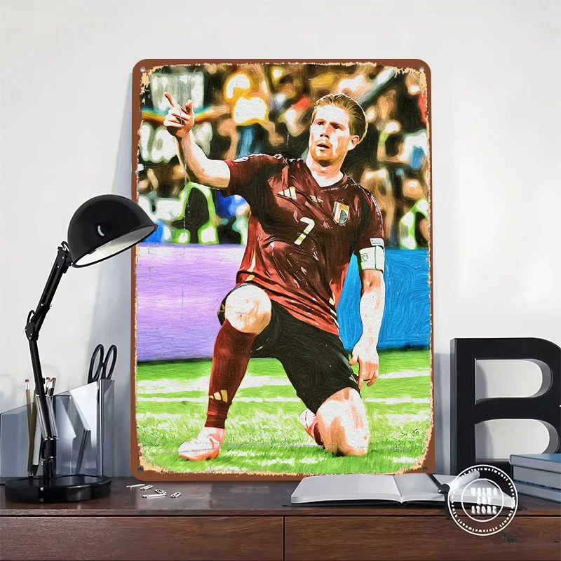 Soccer Player Celebration Tin Plaque Poster Customized Wall Art Retro Vintage Metal Signs for Room Home Decor Items Coffee Bar