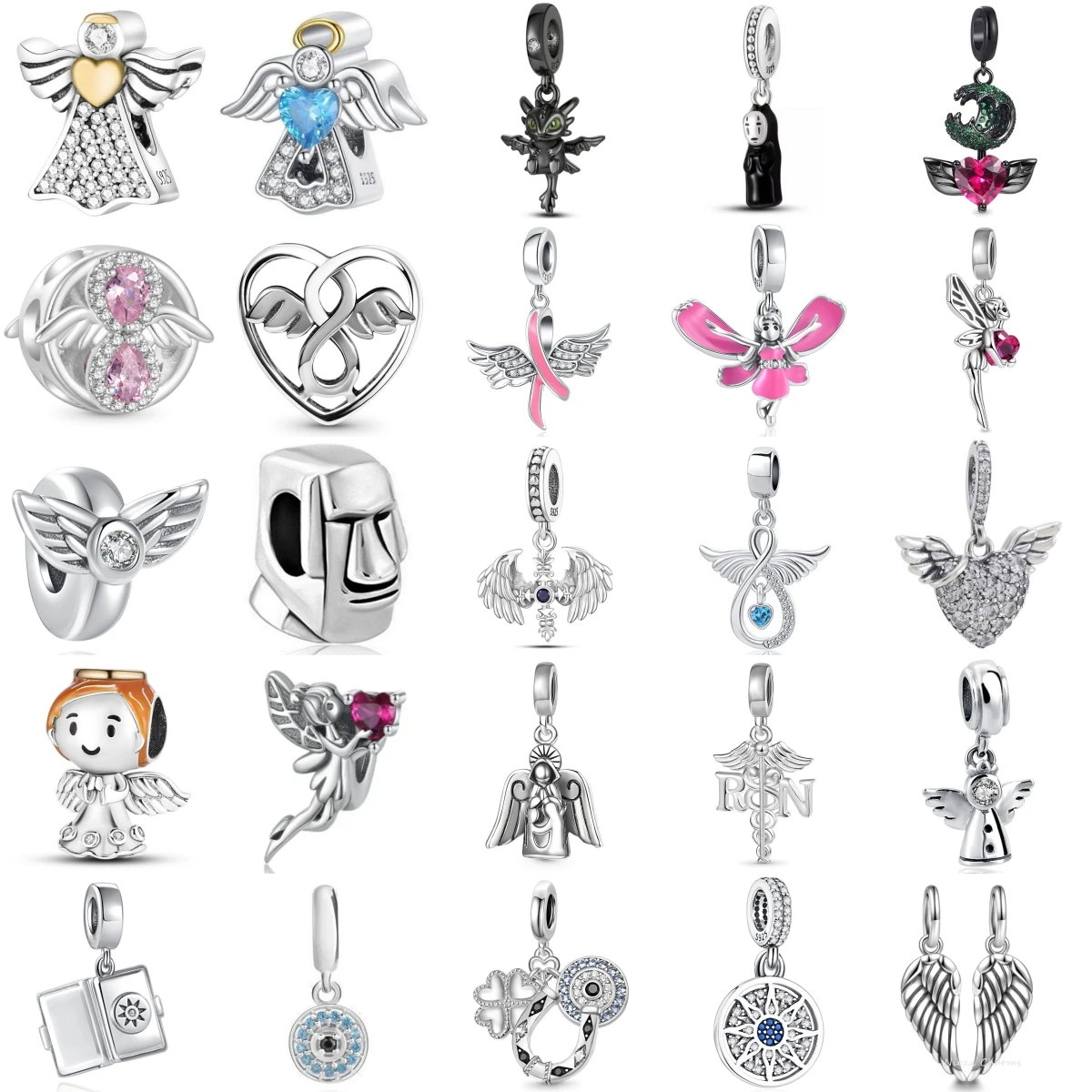

Angel Wings Charms Pendant Plata 925 Originales Fit Bracelet Bangle Necklace For Women Jewelry Making Party Luxury Gift