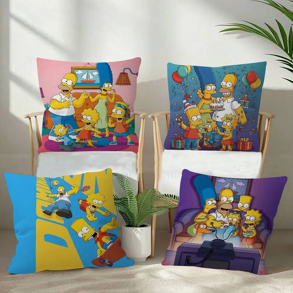 Maple Design Cushion Cover Happy Autumn Harvest Decor Holiday Decorati Pillow Cover Cartoon The S-Simpsons-es Pop