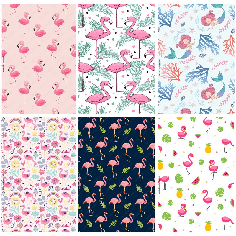 

Flamingo Backdrops Birthday Party Flowers Fruit Baby Child Photographic Backgrounds Photocall Photo Studio 2261 HLN-04