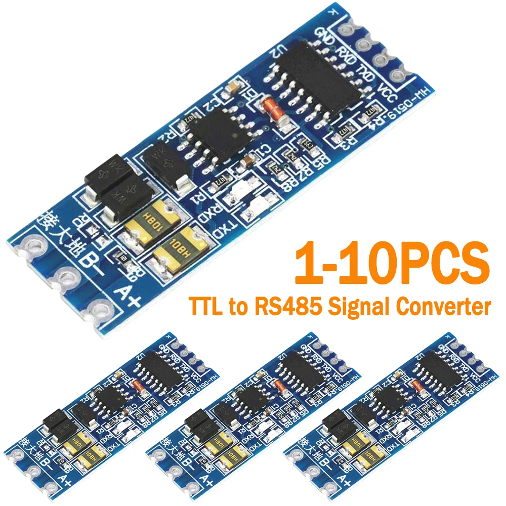 

1-10 шт., TTL в RS485 модуль от 485 до серии уровень UART, взаимный преобразователь, 3 в, 5,5 В, модуль источника питания с автоматическим управлением потоком