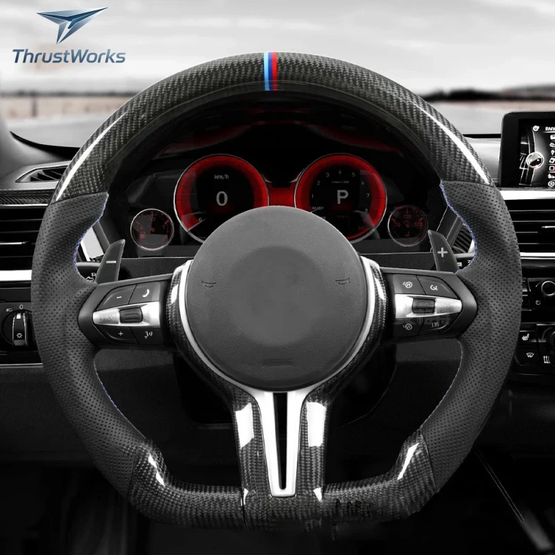 

ThrustWorks F15 X1 X3 X4 X5 M3 M4 F30 F80 F87 M2 M3 M4 F30 Carbon Fiber Steering Wheel High Quali New