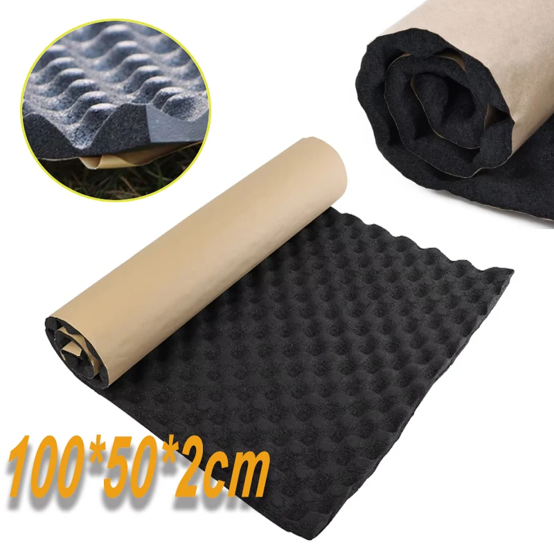 100*50*2CM Vibration-damping Insulating Mat for Automobiles Wave Shaped with Self-adhesive Backing Sound Deadening Cotton