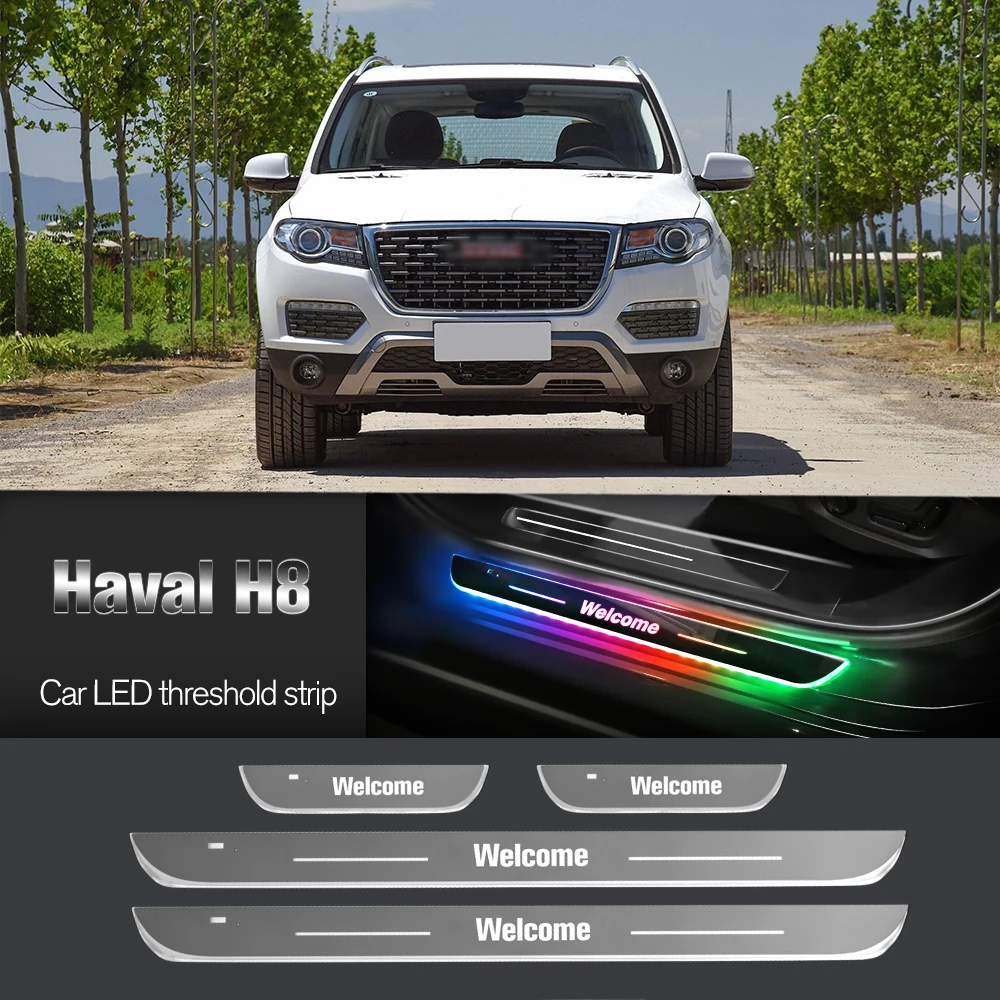 

Car Door Sill Light For Great Wall Haval H8 2013-2018 2014 2015 Customized Logo LED Welcome Threshold Pedal Lamp Accessories