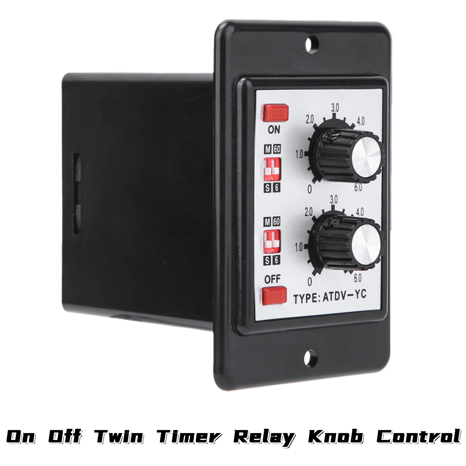 ATDV-YC On Off Timer Relay On Off Timer Switch On Off Twin Timer Relay Knob Control Time Switch ATDV-YC 6S-60M Twin Timer Relay