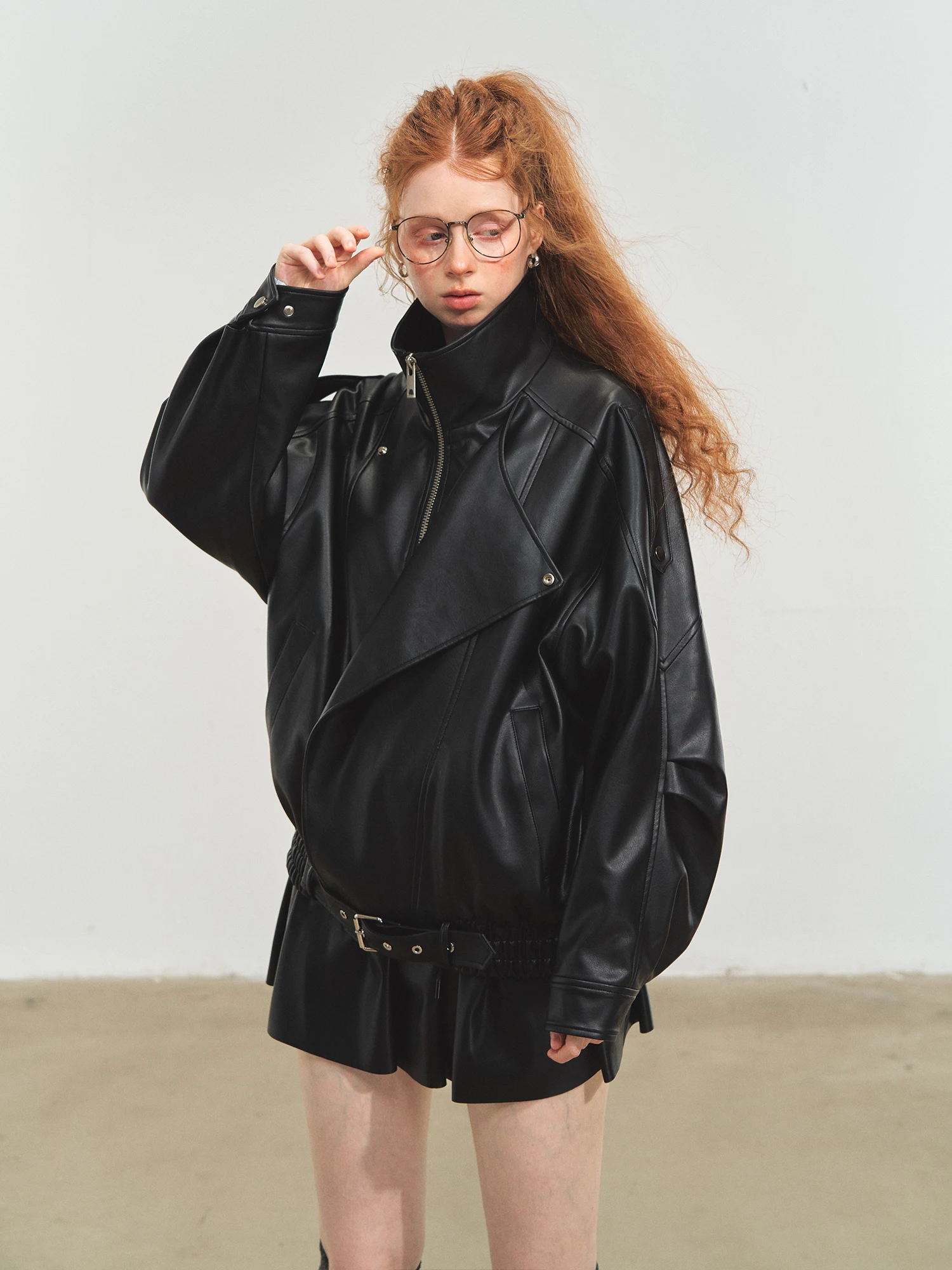 

SOMESOWE Vintage Motorcycle Leather Jaet Women's Outerwear Faionable Youth PU Coat Regular Length China Made