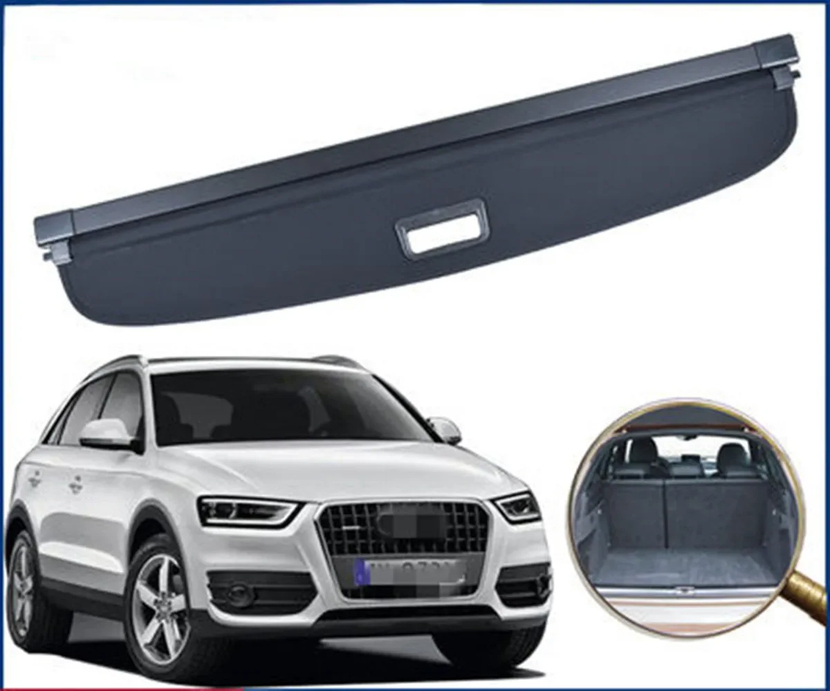 Car Rear Trunk Privacy Curtain Security Shield Cargo Cover for Audi Q3 2013-2014 Waterproof Interior Accessories