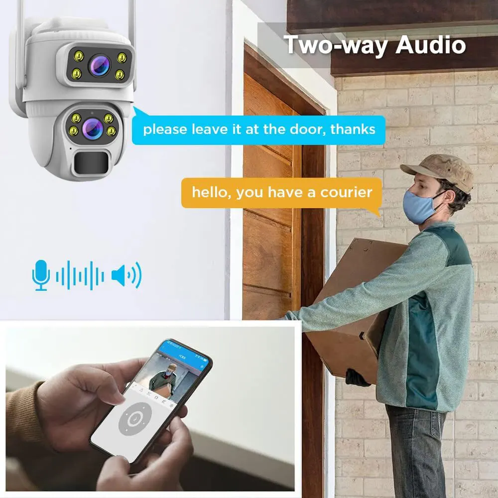 ICam 365 8MP 10x Zoom PTZ Telecamera solare Doppia lente esterna con pannello solare CCTV Telecamera di sicurezza per sorveglianza