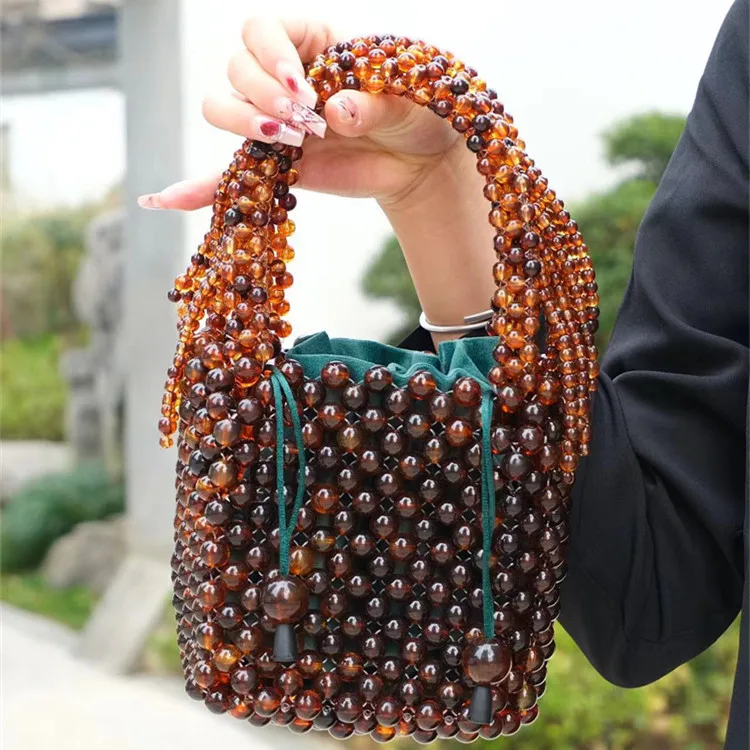 Designer Fashion Trend Vintage Beaded  Handbag  Tassel  Dinner HandBags for Women