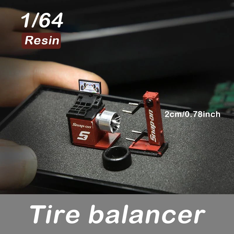 1/64 scale tire balancing machine miniature scene garage auto repair shop maintenance tool model figurine
