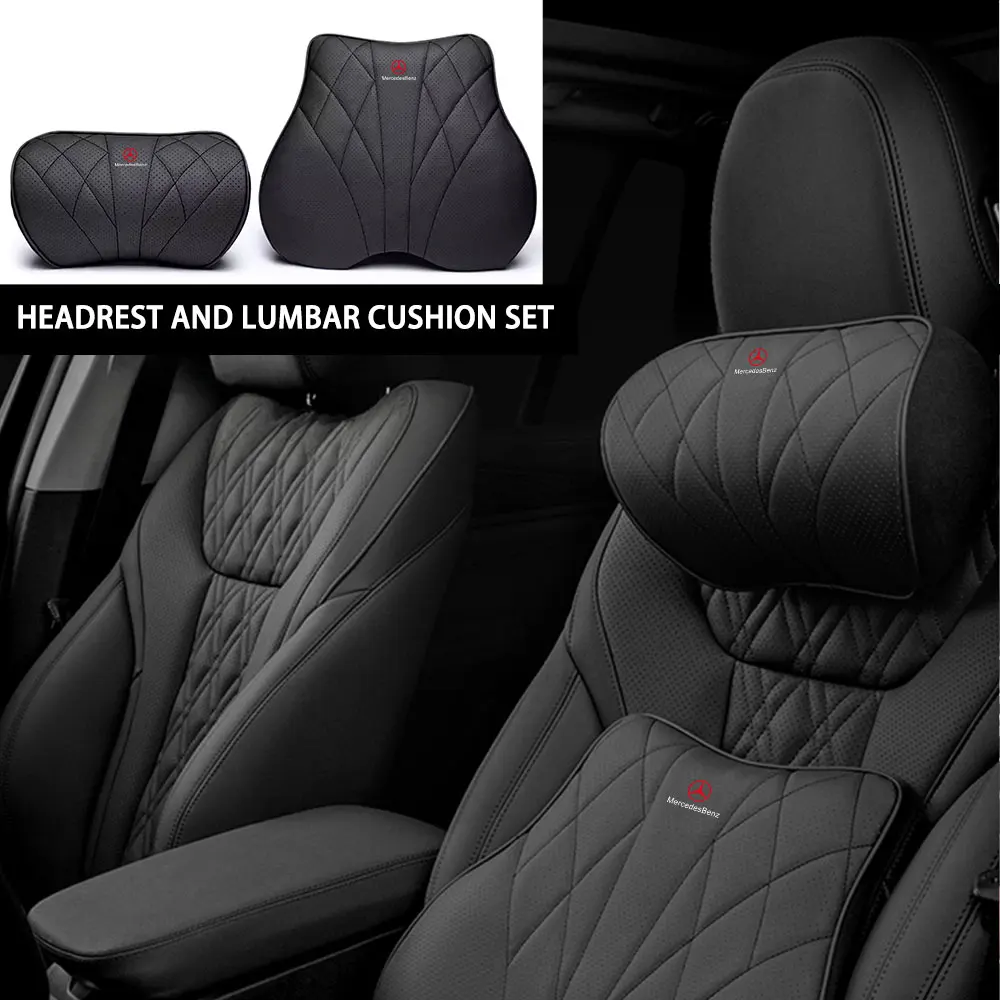 Car Neck Pillow Waist Cushion Driver Seat Lumbar Support Pads For Mercedes benz A B R G Class AMG GLK GLA GL W204 W211 W176 W205