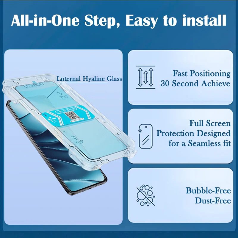 20D Kit instalasi kaca Tempered, Kit instalasi satu klik untuk Xiaomi Redmi Note 14 13 12 11 10 9 Pro pelindung layar Poco F6 F5 F4 GT Glass