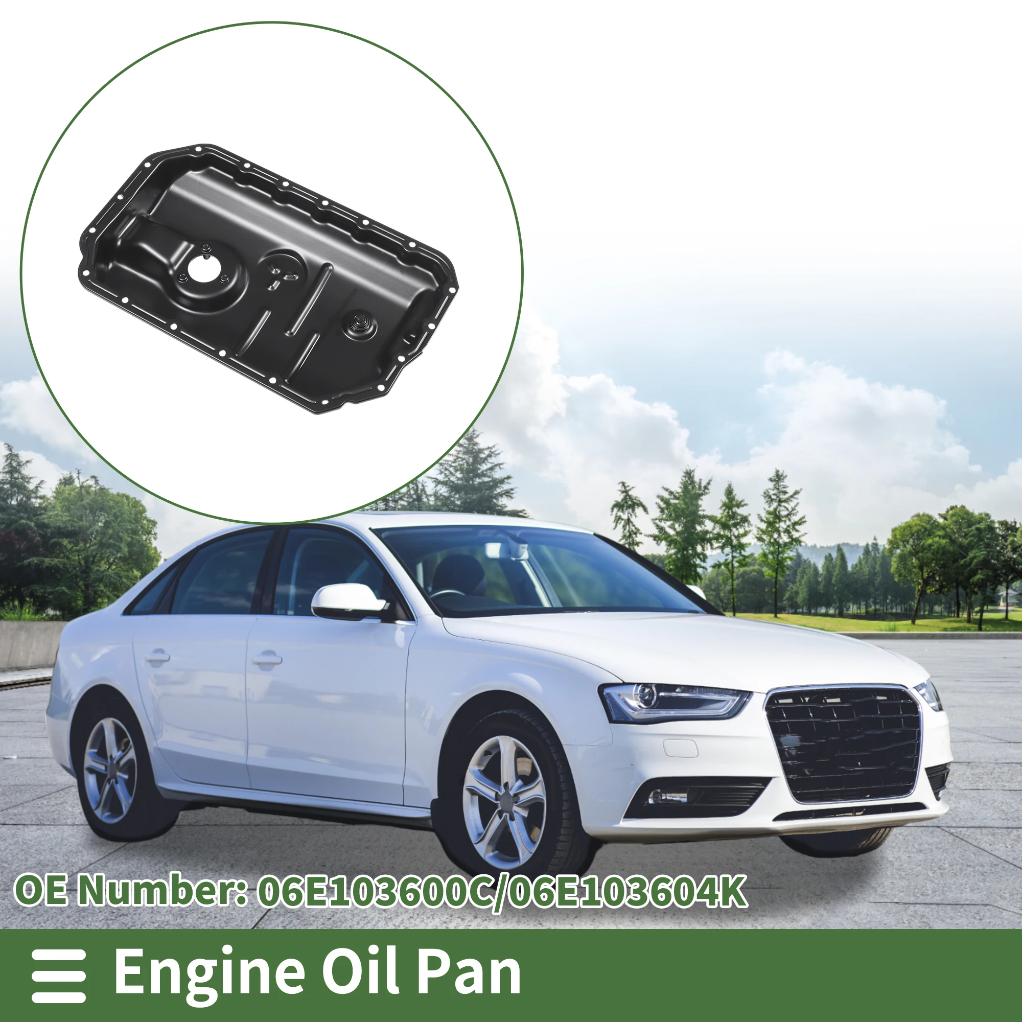 

UXCELL 1 Pc No.06E103600C Engine Oil Pan for Audi A4 2007-2015 Iron Black Auto Replacement Parts Oil Pans Car Accesories