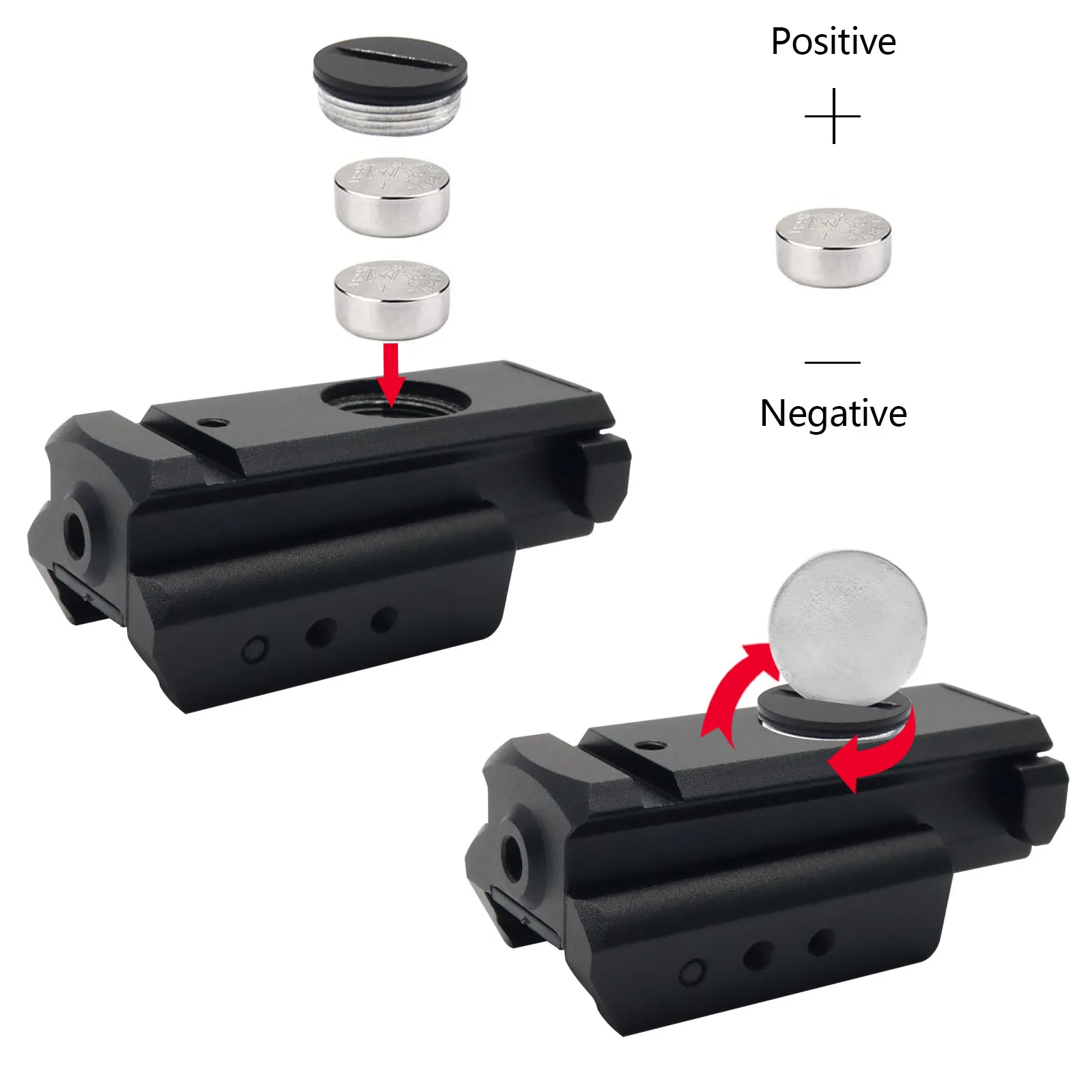 Mirino Laser rosso Hisecome compatto resistente agli urti, con binari Picatinny per, facile da trasportare