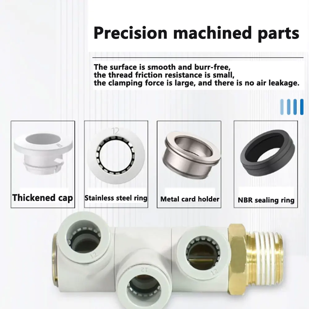 1PCS Dual Tube Elbow Quick Connect Pneumatic Fitting 4-12mm Push In Thread M5x0.8