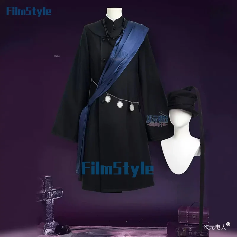 Anime black Kuroshitsuji Undertaker Butler Suit Cosplay Costume Uniform Halloween Party for Women Men Carnival Props