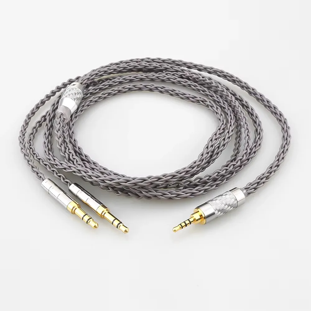 8 Core Dual 3.5mm Headphone Upgrade Cable 2.5 3.5 4.4 Balanced XLR for Hifiman HE1000se HE6se HE4xx Denon AH-D7200 AH-D9200
