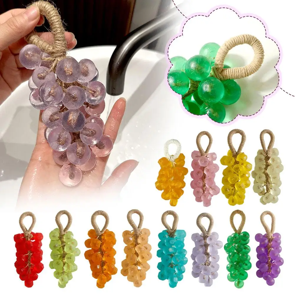 

Grape Shape Soap Creative Handmade Face Hand Body Green Grape Bunches Handwoven Design Soap Surprise Gift Best Seller