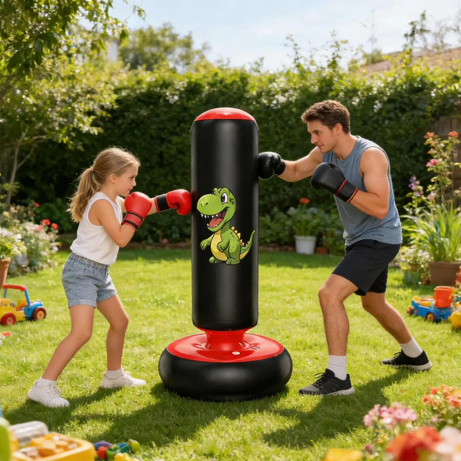 

Надувная напольная боксерская груша для детей: тренажер для отработки ударов, каратэ, ММА для подростков, мальчиков и девочек, для занятий в помещении