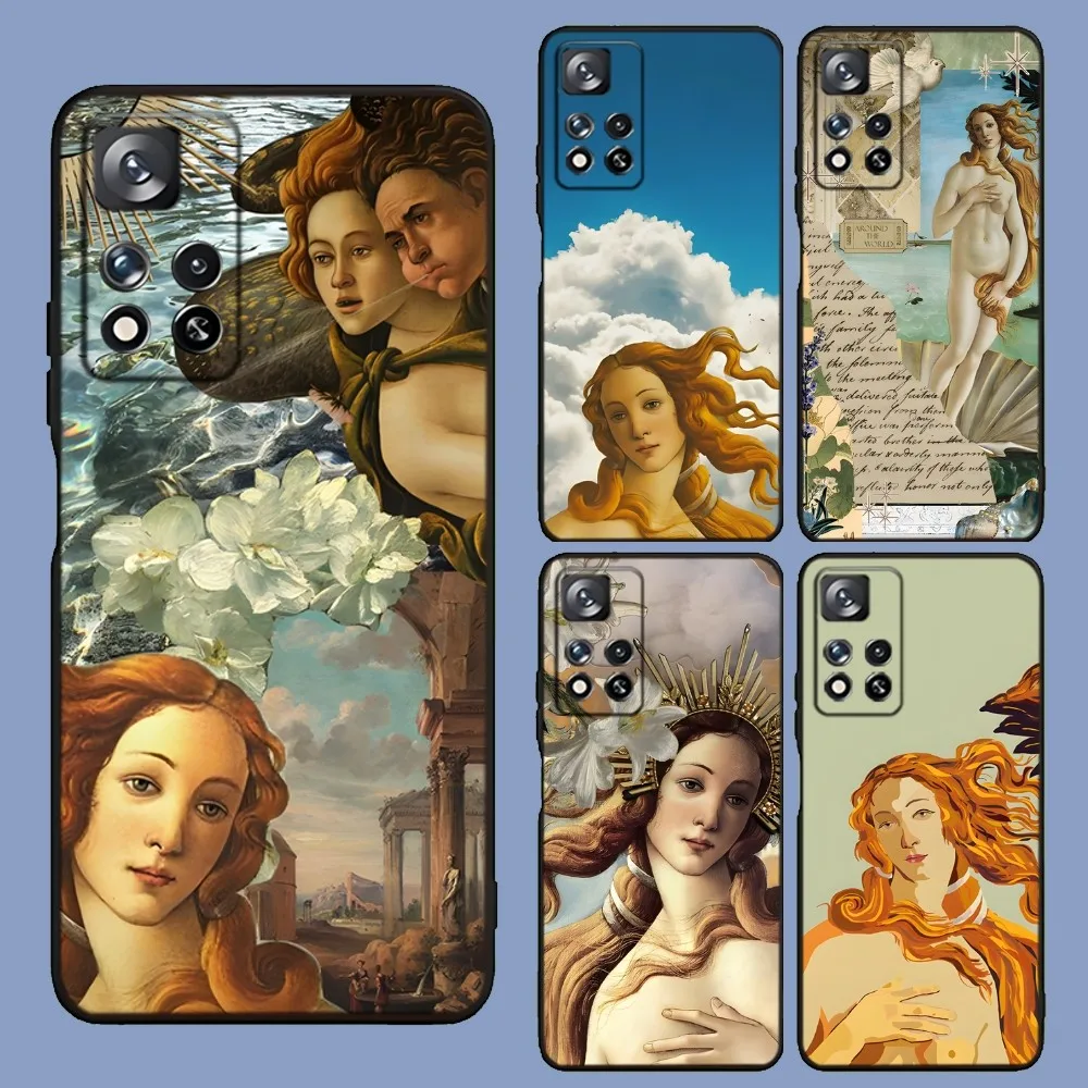 Art Paintings The Birth Of Venus Phone Case For Samsung Galaxy A13,A21s,A22,A31,A32,A52,A53,A71,A80,A91 Soft Black Cover