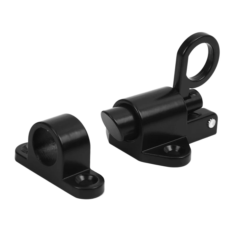 

RISE-8X Aluminum Alloy Security Automatic Window Gate Lock Spring Bounce Door Bolt Latch, Black