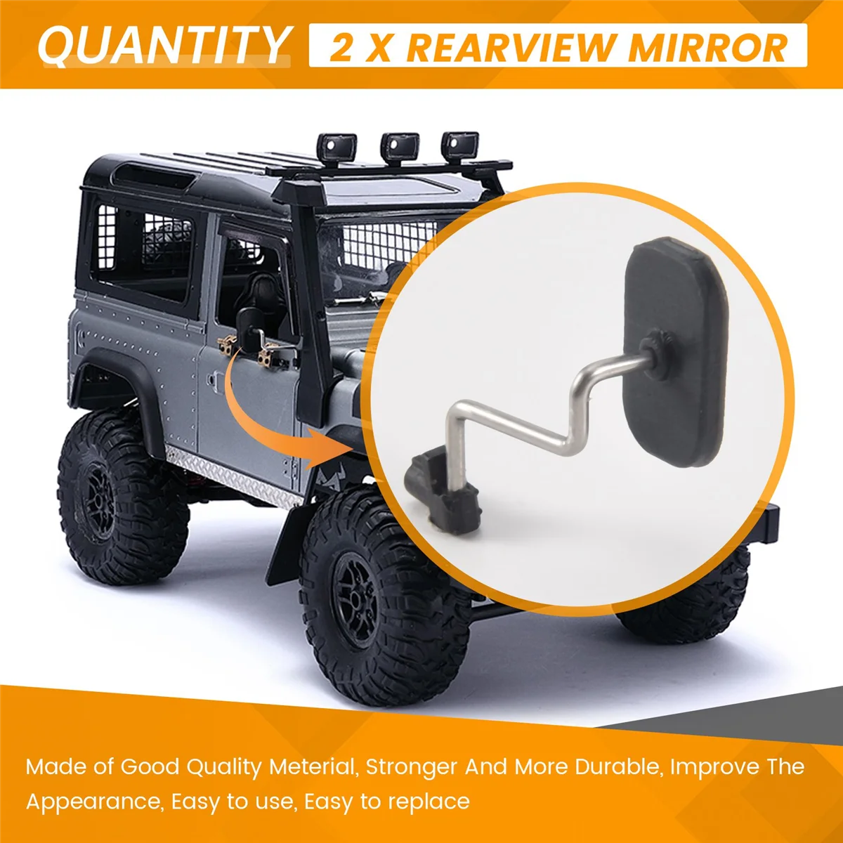 Lusterko wsteczne do MN D90 D91 D99 MN-90 MN99S 1/12 RC Car Części do modernizacji Akcesoria, 2