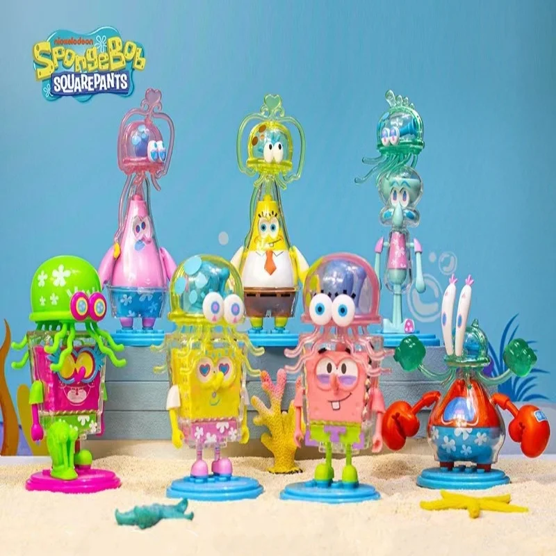 Patrick Star Spongebob Squarepants Jumping Jellyfish Series Blind Box Action Figures Model Doll Collection Ornament Toy For Kids