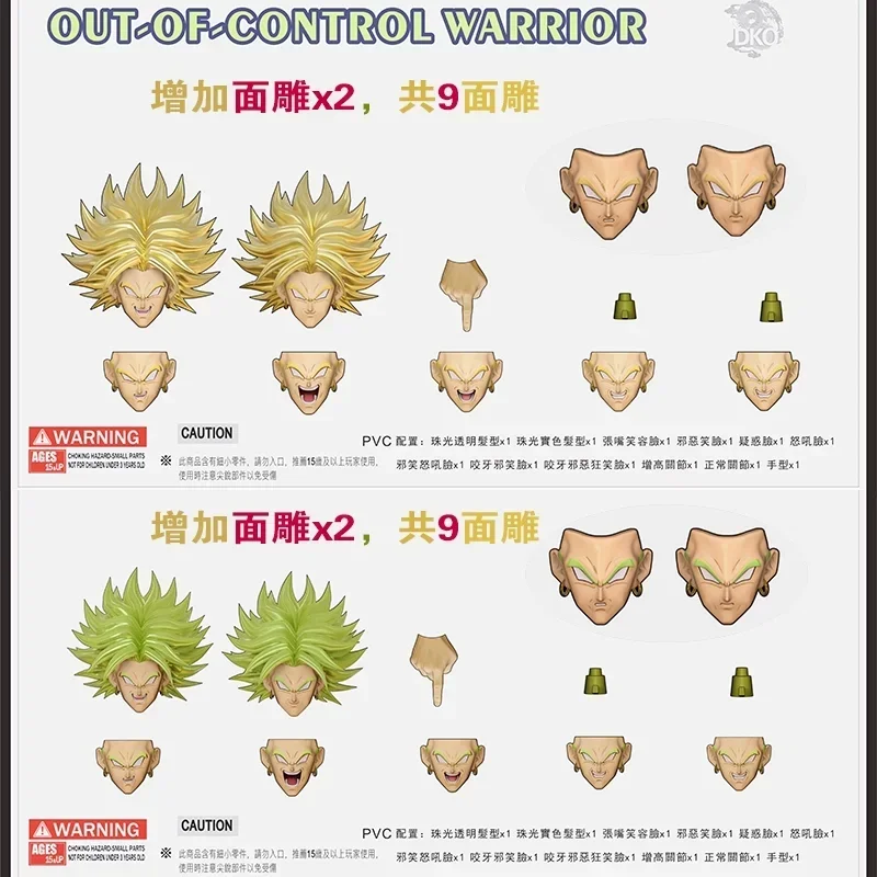 在庫あり DKO ドラゴンボールブロリーヘッドスカルプト獣神フェンリルアウトオブコントロール戦士ブロリーヘッドキットアクセサリーフィギュアカスタム