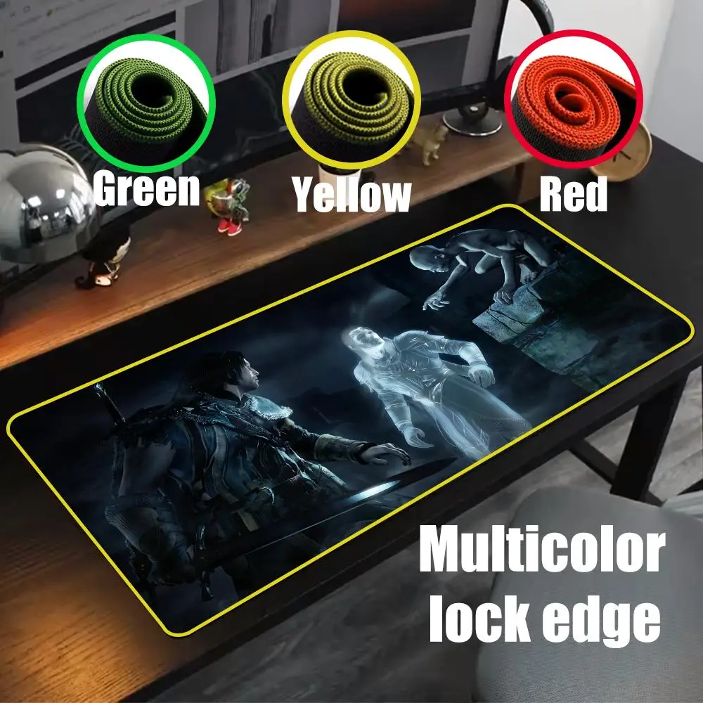 Cool Middle earth Mouse Pad 90x40cm Yellow Colorful Lock Edge Pure Natural Rubber Desktop Anti slip Large Mouse Pad
