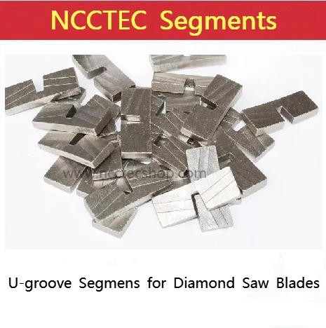 100 Pieces of U-groove Diamond Sintered Sandwich Segments Tips Teeth Heads for Granite Rock Saw Blade Cutter 40x5x15mm U Shape