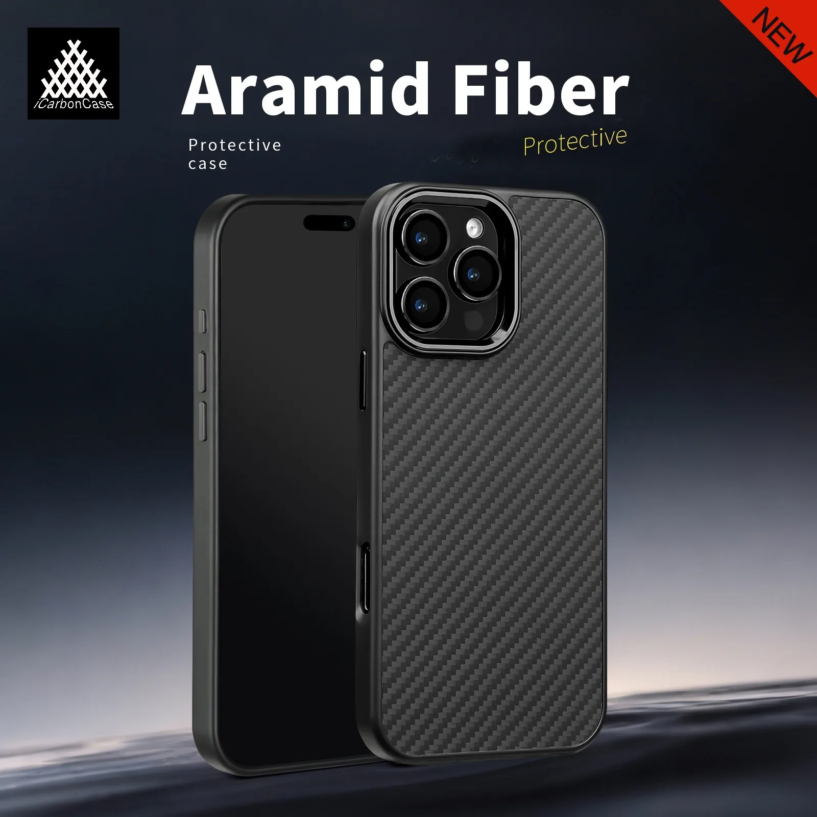 

Magnetic Real Kevlar Aramid Carbon Fiber Phone Case For iPhone 16 15 14 13 12 11 Pro Max with MagSafe and Metal Lens / Buttons