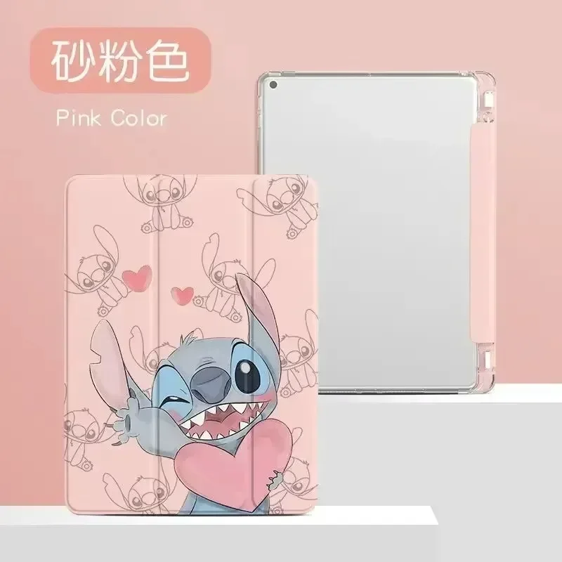 Cartoon Stitch Case For Samsung Galaxy Tab S6 Lite 10.4in  A8 X200 S7 FE Trifold Stand Case for Tab S8 S7 A9 Plus 11inch Case