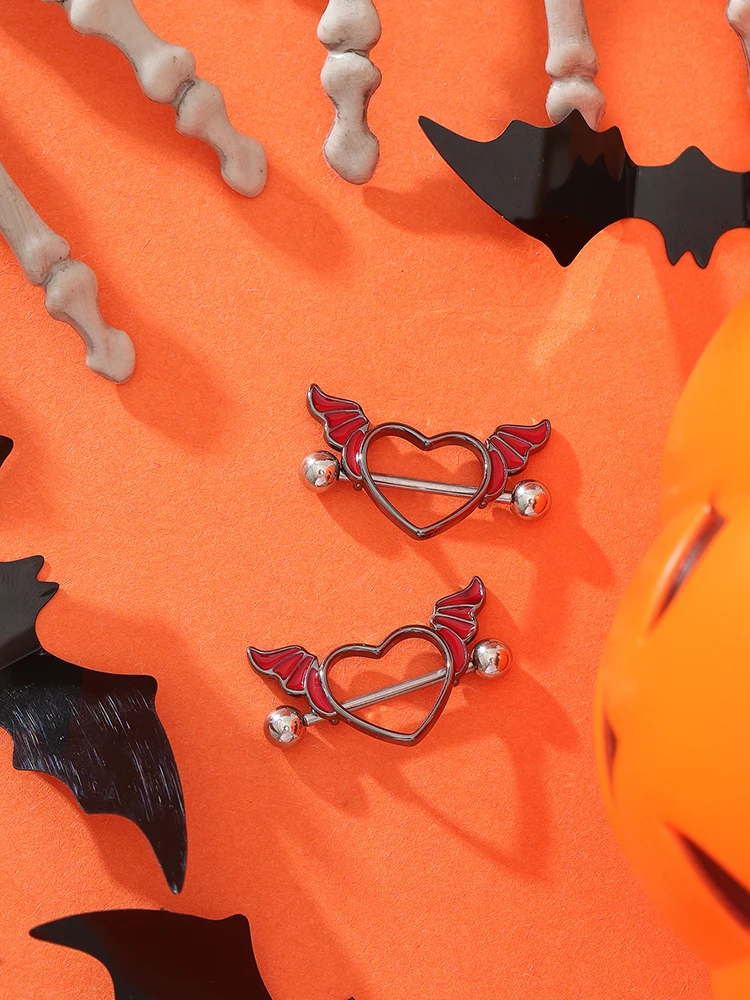 KUNIU2pcs Punk ailes de coeur  - Body Jewelry Nipple Rings avis et prix