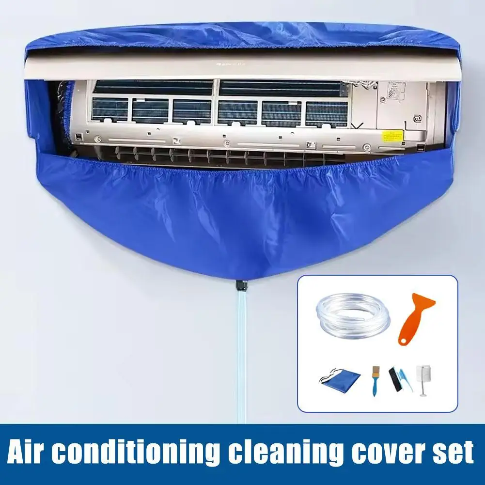 9.4 X 10.6in Home Air Conditioning Cleaning Water Cover 1 Set Cleaning Tools With Water Pipe Air Conditioning Waterproof Cap