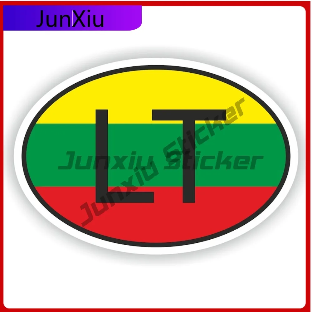 

Lithuania Oval Country Code Lt Flag National Emblem With White Border Vinyl Decals Scratch Cover Sticker Rv Decal Car Rear Bumpe