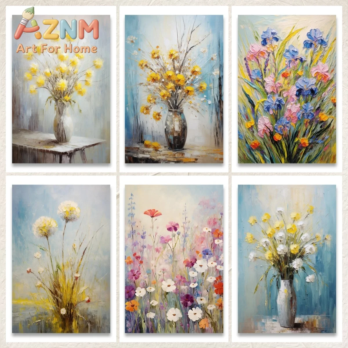 1pc frameless Canvas Painting Dandelions Flower Seas Minimalist Wall Art Print Canvas Painting Posters for Living Room Modern