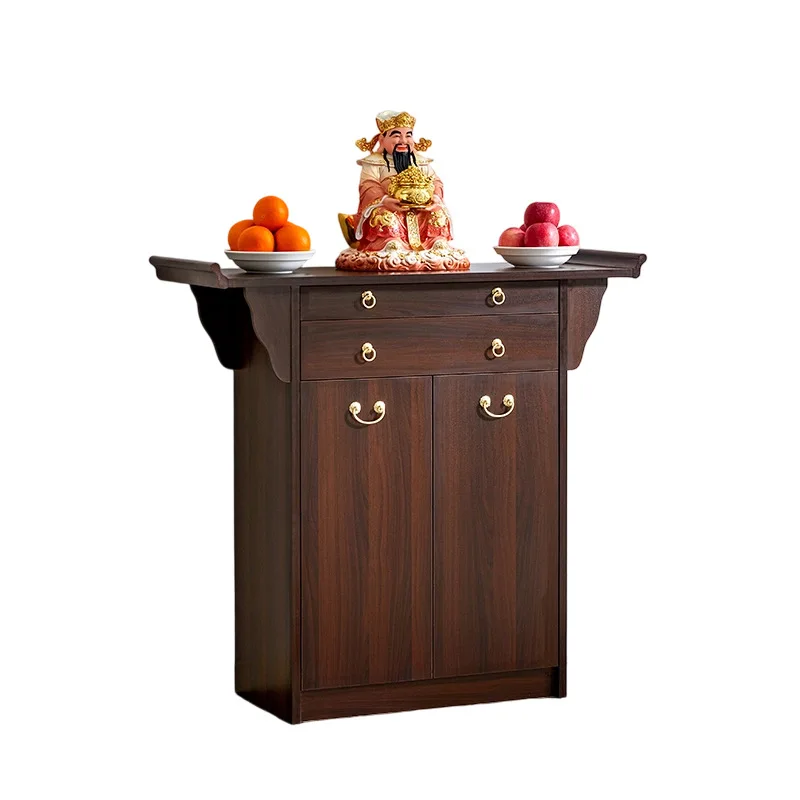 YJQ God of Wealth Offering Table, Home Living Room Buddha Shrine, Taixin Chinese Simple Buddha Shrine