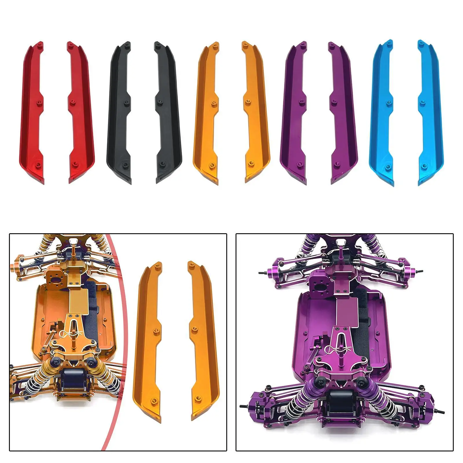 2 個 RC カーシャーシマッドガード交換部品 DIY 修正されたサイドトレイルバーアルミ合金 Wltoys RC ホビーカー車両用